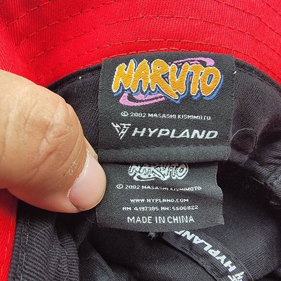 Hypland Naruto Akatsuki Large Bucket Hat Black Red Anime Ninja Conventions - Picture 6 of 8